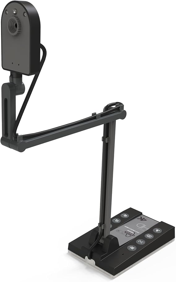 TreasLin Document Camera for Teachers HDMI USB-C 15MP HDIM Document Camera, Remote Learning Classroom Presentations Camera Art Classes Online Teaching with Multi Angle Rotation Adjustment LED Light