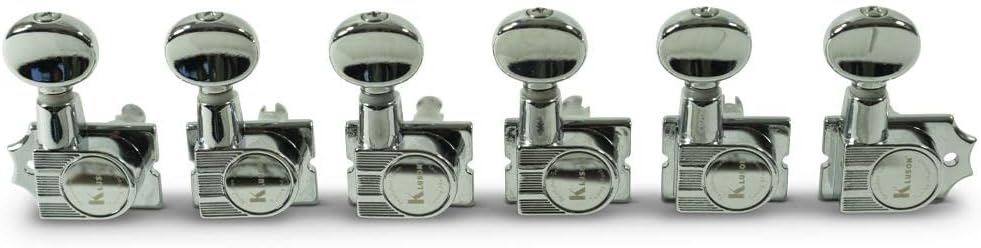 Kluson 6 In Line Revolution Series H-Mount Tuning Machines With Staggered Posts Chrome
