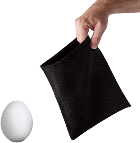 MilesMagic Magician's Malini Eggs Bag with Egg | Egg Vanishing Gimmick | Visual Illusion Routines for Real Close Up Street or Stage Mentalism Magic Tricks