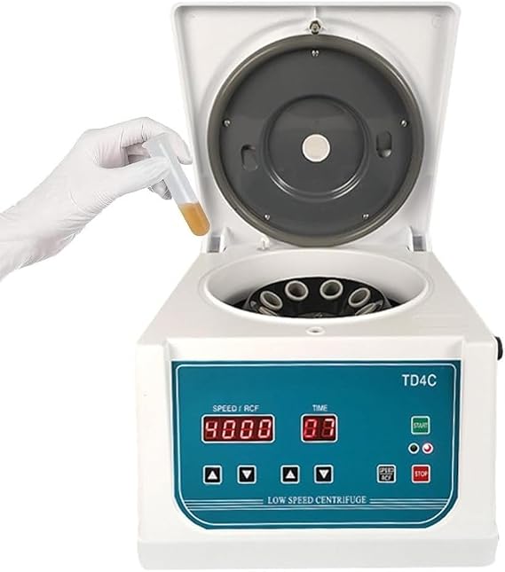 Lab Benchtop Centrifuges, Desktop Lab Centrifuge Machine 4000rpm Electric Centrifuga Machine for Plasma Blood Mini Microcentrifuge Scientific