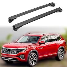 ERKUL Roof Rack Cross Bars for VW Volkswagen Atlas 2018-2026 (Not for Atlas Cross Sport) | Aluminum Crossbars with Anti Theft Lock for Rooftop | Compatible with Raised Rails - Black