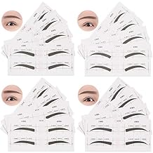 128 PCS Eyebrow Stencil 4 Styles Eyebrow Shaping Stickers Adjustable Eyebrow Grooming Template DIY Brows Guide Makeup Tool