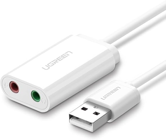 Ugreen Harici 3.5 mm USB Ses Kartı, Beyaz