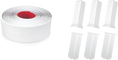 COUKIU Self Adhesive 4 Inch x 20 Feet Baseboard Molding TrimS100 and 4inchWidth3 Inner  3 Outer CornersWhite
