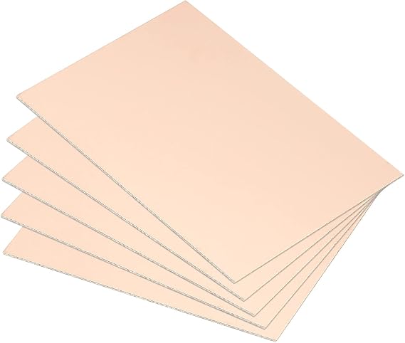 PATIKIL FR4 Double Side Copper Clad Laminate PCB, 5 Pack 70 x 50 x 0.8mm Copper Plated Universal Prototype Circuit Board