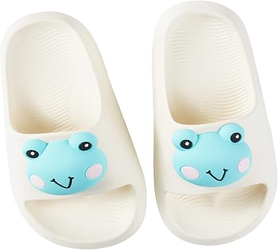 Drecage Bunny Toddler Slides Slipper Unisex Child Boys Girls Slide Sandals for Kids Flip Flops Compfy Shower Slippers Beach Garden Shoes White White Frog Big Kid 1-2