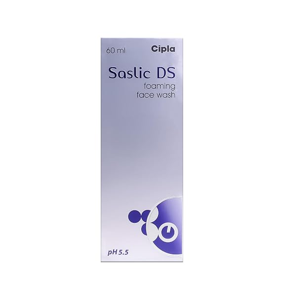 Cipla Saslic DS- Best Foaming Face Wash - for Oily, Acne & Pimple Prone Skin (Ph-5.5)