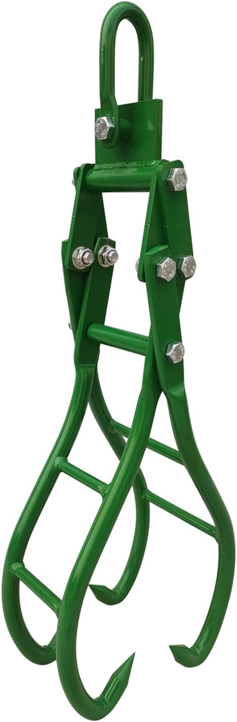 4 Claw Log Lifting Tongs Timber Claw Hook, 28in - Heavy Duty Grapple Timber Claw, Lumber Skidding Tongs Logging Grabber