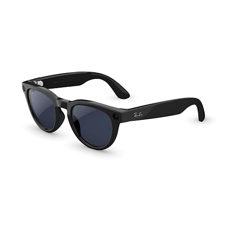 Meta Ray-Ban (Gen 2) Headliner Smart AI Glasses, Shiny Black, Transitions | Color: ; Women 2x Battery Life 3K Ultra HD Resolution 12 MP Ultra-Wide Camera; Audio; Video Transitions Sapphire Lenses.