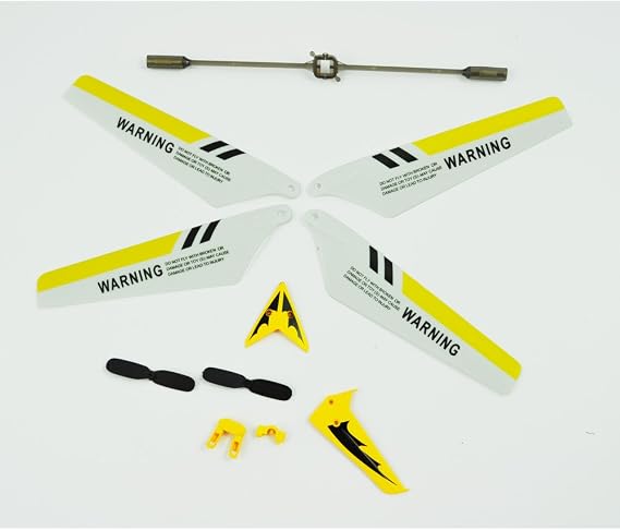 SYMA Full Replacement Parts Set for Syma S107 Rc Helicopter, Main Blades, Tail Decorations, Tail Props, Balance Bar,Yellow Set