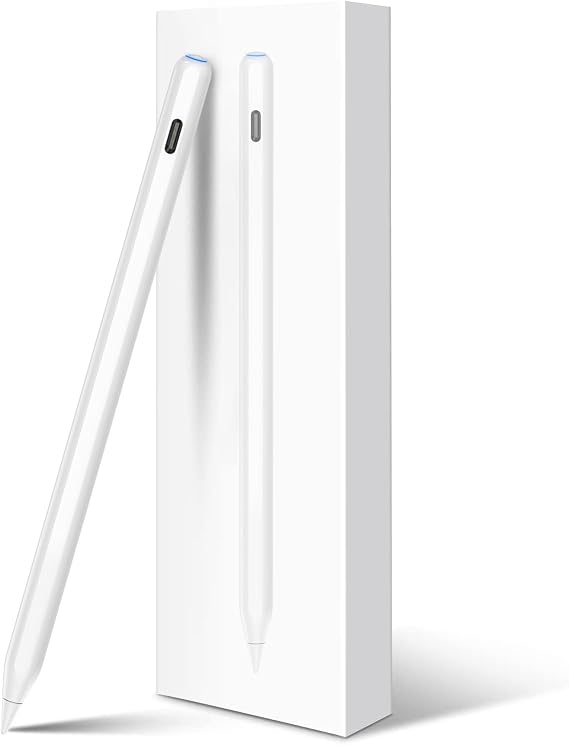 Magnetic Wireless Charging Pencil 2nd Generation for Apple iPad | USB-C Fast Charging, Palm Rejection, Tilt Sensitivity, Stylus for iPad 6-11/Air/Mini/Pro for Note Drawing Study Work Students