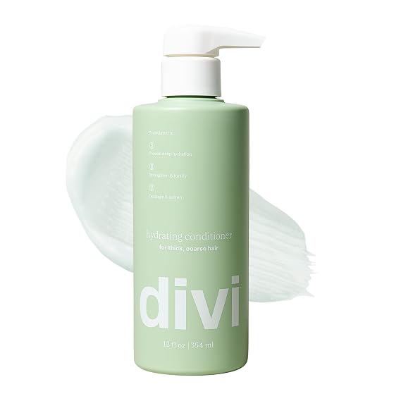 divi Hydrating Conditioner | Medium to Thick Hair | Coconut Oil | 12 fl oz | Coconut Oil, Vegan, Cruelty-Free, Softens Detangles, Dry Color-Treated Hair, Conditioner, 12 fl oz