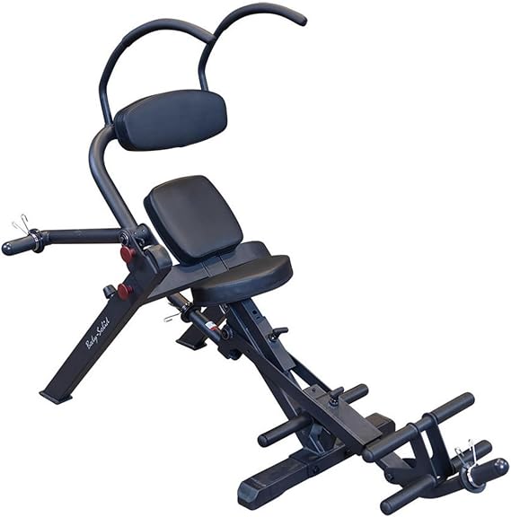 Body-Solid (GAB300B) Semi-Recumbent Ab Bench - Adjustable Core Workout Seat for Home Gym, Multi-Position, Ergonomic Design for Abdominal Muscle Training