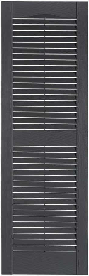 Premier Louver Exterior Decorative Shutter, 15" x 35", Dark Gray
