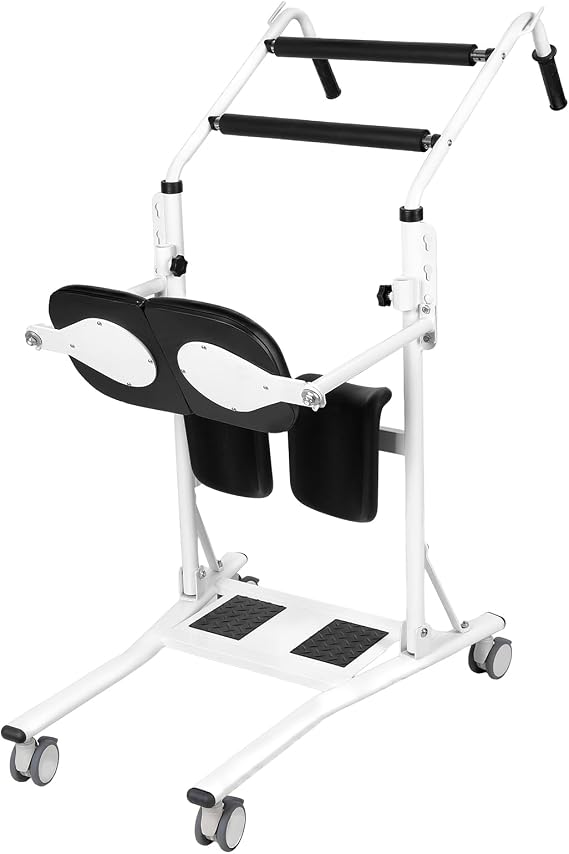 Mobility Aid, Standing Hoist Sling, Mobility Transfer Chair, Sit to Stand Lift Sling, Standing Aid for Handicapped Seniors Adults, 220lbs Capacity Black & White