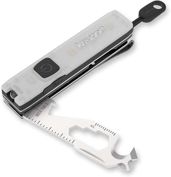 Keyport Utility Plus Kit - Modular Mini Flashlight + 11-in-1 EDC Multitool | 3-Mode Rechargeable Keychain Flashlight | 11-in-1 | Bottle Opener | Box Opener | Cord Cutter | Screwdrivers | Pocket Clip