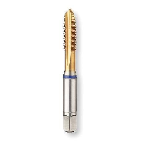 GUHRING 9039080048260 Spiral Point Tap, Plug, Powered Metal Cobalt, TiN Coating, 3 Flute, #10-32 Size