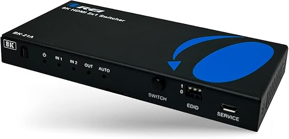 OREI 8K HDMI 2.1 2-Port Switch with Audio Extractor 48 Gbps, 8K@60Hz, EDID
