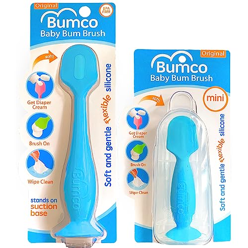 Bumco Baby Bum Brush  Mini Diaper Cream Spatula with Case - BPA-Free Butt Spatula Baby, Soft Diaper Spatula, Baby Diaper Cream Applicator, Mom-Invented Diaper Bag Essentials, Butt Spatula