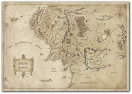 Cakatablo Ahşap Tablo The Lord of the Rings Ortadünya Haritası