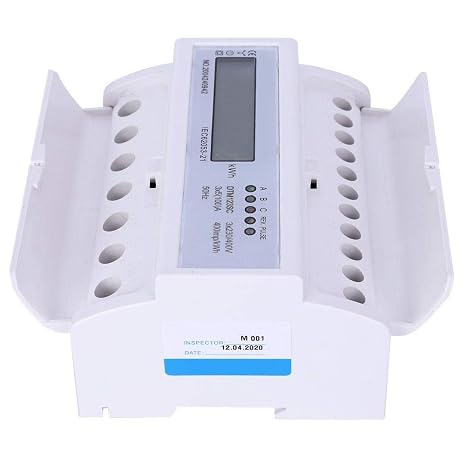 Electric Power Meter, 3 Phase KWh Meter 230/400V 5-100A Energy Consumption Digital Electric Power Meter with LCD (9999999.1KWh)