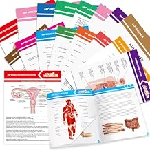 chiazllta 16 Pack Anatomy & Physiology Study Guides Set Human Body Systems Anatomy Study Tools Educational Charts Nursing School Success Bundle for Paramedic Medical School Students