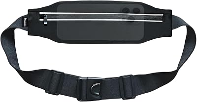Running Belt Fanny Pack, Slim Runners Waist Pack for Men & Women [Fits ALL Phones], Money Belt, Reflective Running Gear Accessories Fitness Phone Holder for Exercise Marathon Jogging Black1