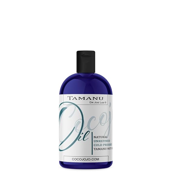cocojojo Tamanu Oil - Pure Unrefined Cold Pressed Vegan Non GMO Carrier Oil 8 oz for Hair Skin Face Body Nails Cuticles All Natural Moisturizer Hydrating Nourishing - Packaging May Vary
