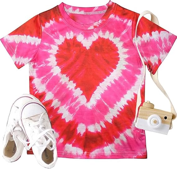 Toddler Valentine's Day Shirts Boys Girls Cute Love Heart Graphic T-Shirt Casual Short Sleeve Tee Tops