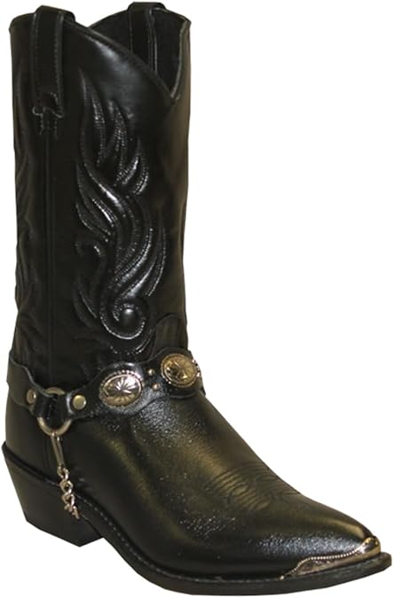 Men's Sage by with Concho Strap Western Boot Black 13 D(M) US