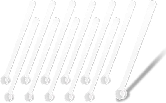 Micro Teaspoon Scoops Penta Angel 12Pcs Tiny Measuring Spoons Mini Platic Scoops Measurement Tools for Cosmetics Medicines Powders Spice Seasoning (12, 0.25 ml)