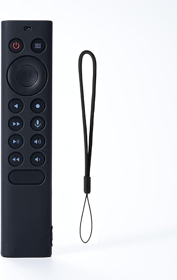 Remote Control Protective Case Cover for NVIDIA Shield TV Pro/4K HDR Remote Controller Series, Anti Slip Protective Shockproof Remote Control Silicone Case with Hand Strap-Black