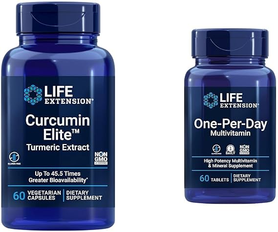 Life Extension Curcumin Elite Turmeric Extract, Promotes a Healthy inflammatory Response & One-Per-Day Multivitamin Packed with Over 25 Vitamins