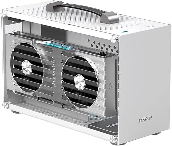 ITX Mini A4 Computer Case 7.5L Aluminum Mini-ITX Motherboard Small PC Case Test Bench Support SFX Power Supply 300mm Vedio Card Transparent Acrylic Side Panel