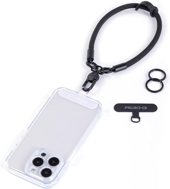 Phone Wrist Strap1,Phone Tether Tab2,Phone Wristlet,Phone Lanyard Wrist Strap,Key Holder,Keychain,Key Ring2 (Black)