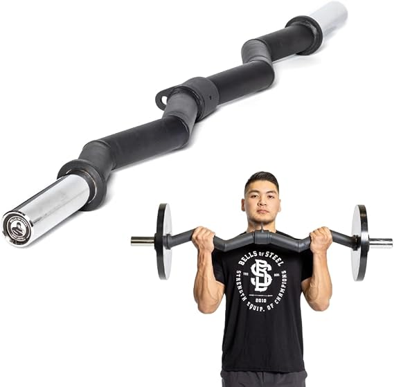 Bells of Steel Cable Attachment Fat Olympic EZ Curl Bar Thick for Gym