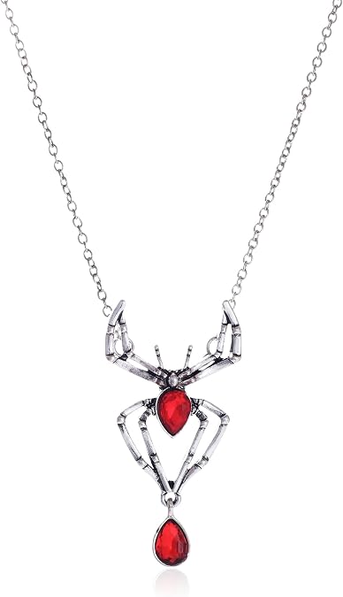 MIFYNN Vintage Gothic Spider Necklace Halloween Crystal Spider Pendant Necklace Punk Style Reptile Animal Jewelry for Woman