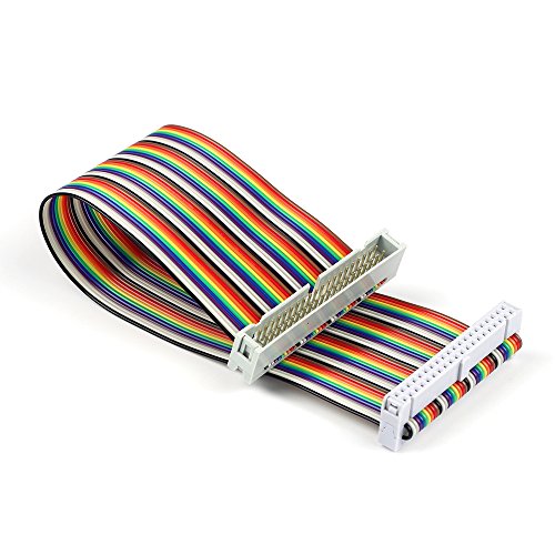 UCTRONICS Male to Female GPIO Ribbon Cable 40pin 8inch Breadboard Jumper Wires for Connection Raspberry Pi 5 3 2 Model B B w 3.55 inch TFT Touch Screen LCD Display