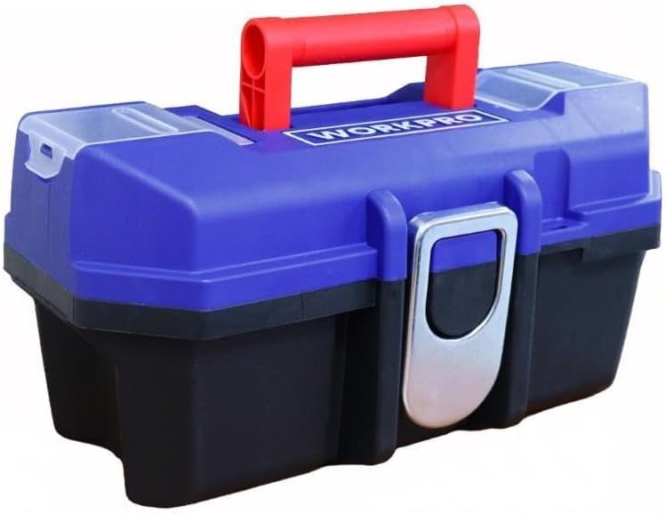 WORKPRO WP283021 13'' Metal Kilitli Plastik Takım Çantası, ABS Plastik, 33.2x17.4x16.4 cm, 15kg Taşıma Kapasiteli, 2 Şeffaf Bölmeli