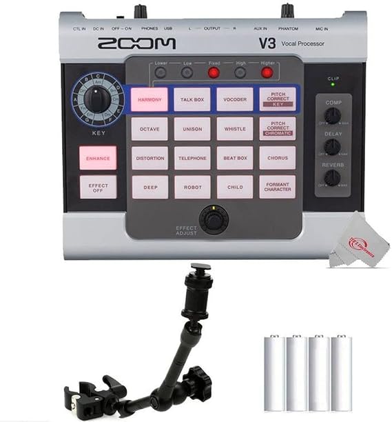 Zoom V3 Vocal Processor + Zoom HRM-11 11 Inch Handy Recorder Mount