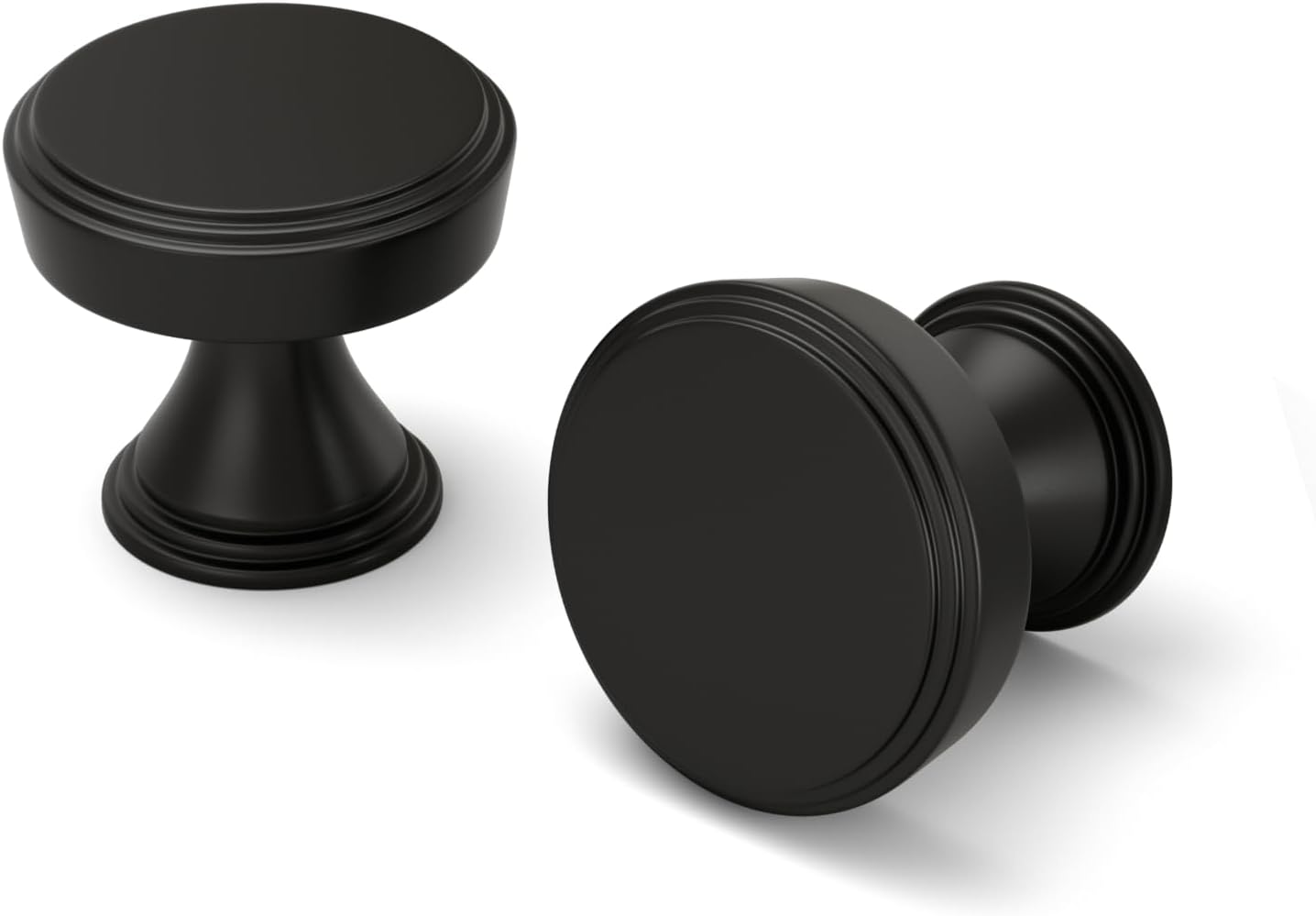 Haliwu 10 Pack Black Cabinet Knobs Matte Black Drawer Knobs, Round Cabinet Handles, Single Hole Aluminum Alloy Kitchen Dresser Handles for Desk Drawer Cupboard