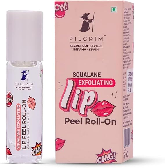 ZOZO Spanish Squalane Lip Peel Roll-on with lactic acid & hyaluronic acid |Squalane exfoliating lip peel for soft, delicate & glossy lips |Lip peel for hydrating dry & flaky lips |Women & Men | 6ml