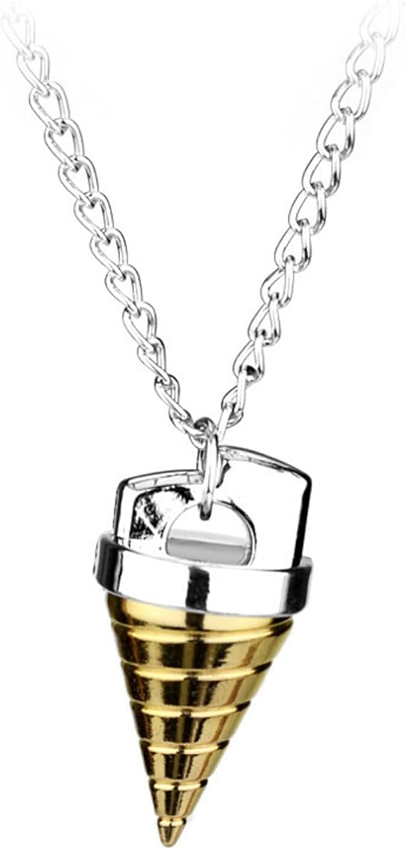 Simon Core Drill Pendant Necklace,Fashionable Personalized Alloy Cone-Shaped Anime Cosplay Necklace With Unique Design Showcasing The Charm of