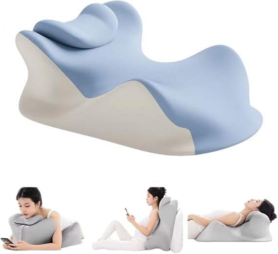 Wedge Pillow for Lovers, Multi-Purpose Orthopedic Support, Used for Acid Reflux, Leg Elevation After Operation, Back Pain Relief, Reading and Bed Rest (Upgrade (Blue)