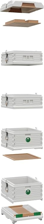 Apimaye Ergo Insulated 10 Frame Simplicity Honey & Brood 2 Deep 2 Medium Beehive Set (White Body Green Entrance)