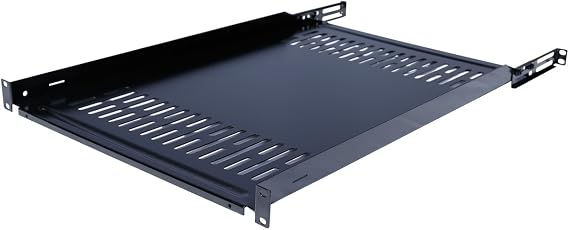 Fixed Rack Server Shelf 19inch Rack Mount 1U-Adjustable from 29-34inch Rear Brackets