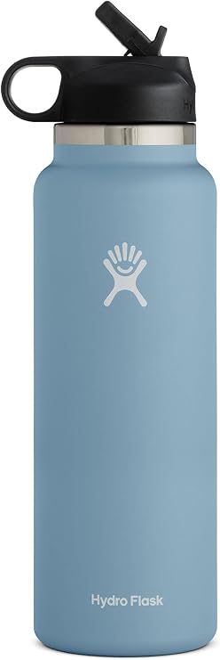 Hydro Flask Wide Mouth Straw Lid - Stainless Steel Reusable Water Bottle - Vacuum Insulated, Dishwasher Safe, BPA Free, Non-Toxic