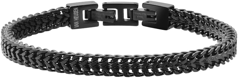 Van Heusen Mens Stainless Steel Double Franco Chain Bracelet