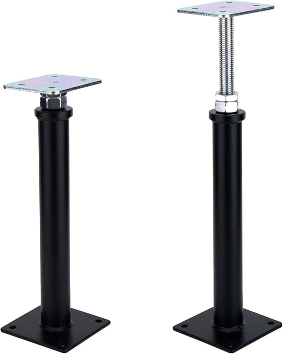 2 Pack Adjustable Floor Jack, 32-42 cm, Mini Screw Jack, Floor Straightener,Level Supports