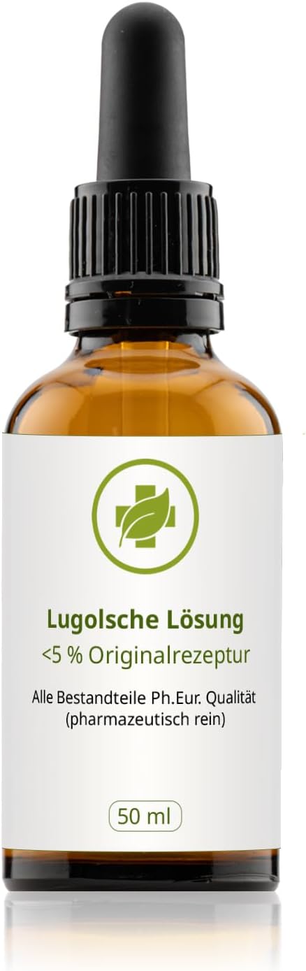 Lugolsche Iodine Solution (Iodine/Iodine) 5% 50 ml Pharma Quality Nature Brown Glass Pipette